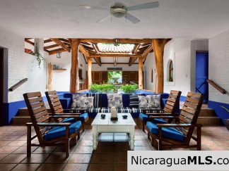Casa Blu, a hacienda-style home near the beach.